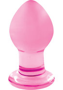 Crystal Premium Glass Butt Plug - Small - Pink