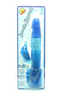 Jungle Jiggler Dolphin Waterproof Vibrator 7in - Blue